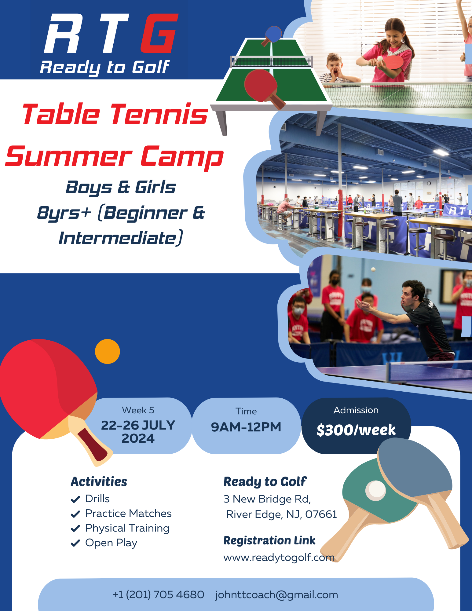 Table Tennis Summer Camp Week 5 Ready to Golf